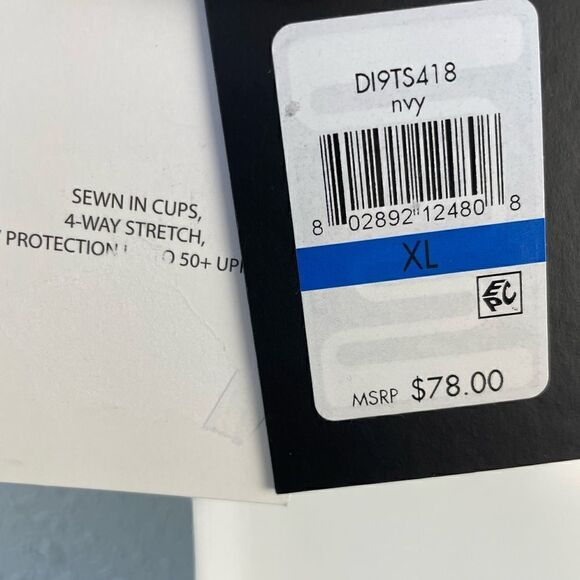 NWT DKNY Navy Blue Bikini Top and Matching Bottoms Size XL - Picture 3 of 8